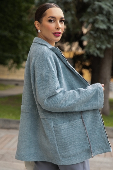 Пальто Альпака (серо-голубое) Б14138-7М