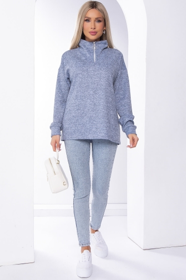 Джемпер "Игра по твоим правилам" (серо-голубой) Б8177