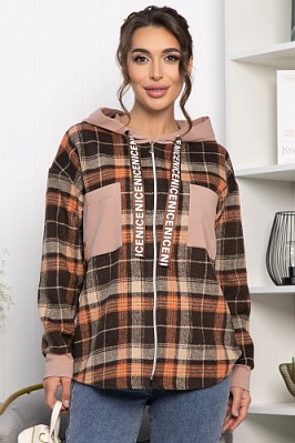 Рубашка Больше чем стиль НЬЮ (коричневая)  Б13907-50М