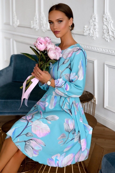 Платье Изабелла (бирюзовое) П13789-45М