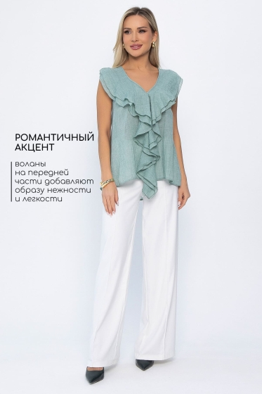 Блуза Поцелуй ветра (светло-зеленая) Б13895-7М