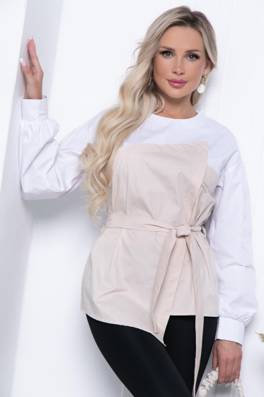Блуза "Путь к совершенству" (светлый беж) ХИТ Б7211