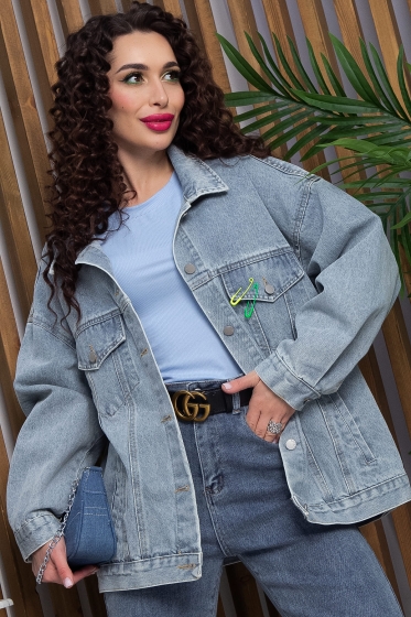 Жакет джинсовый Милана (серо-голубая) Б13370-4М