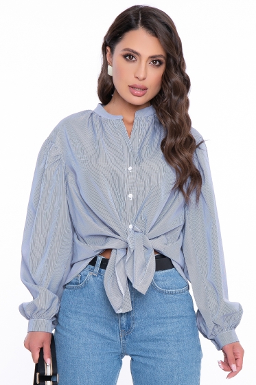 Рубашка с объёмными рукавами "Эльза" (полоска) Б2720