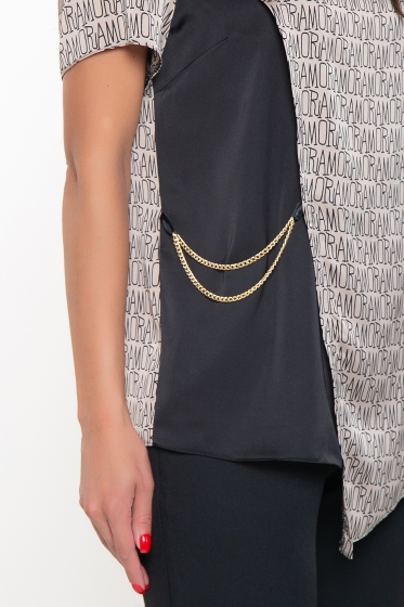 Блуза "История любви" (песочный принт) Б2510