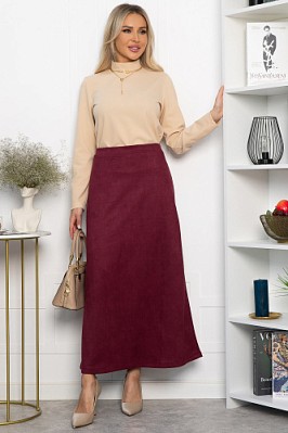 Юбка макси Алана (бордовая) Ю14254-6М