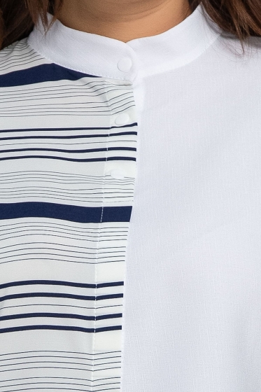 Блуза Миральда (бело-синяя) Б12841-24М