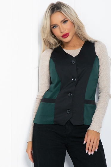 Жилет Делу время (черно-зеленый) Б11418