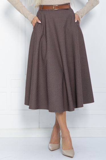 Юбка Уверенная грация (коричнево-бордовая) Ю12213-2