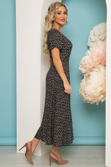 Платье "Римские каникулы" (темно-зеленое) П3522