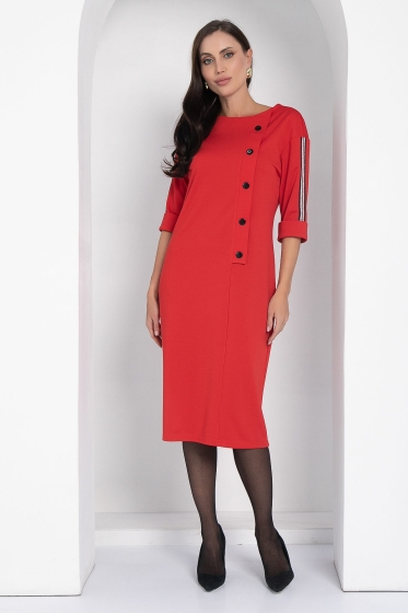 Платье Простота в деталях (красное) П12621-5