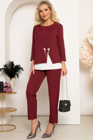 Костюм-тройка "Стефания" (бордо) К3946