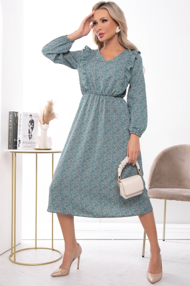 Платье "Купава" (зелёное) П7451