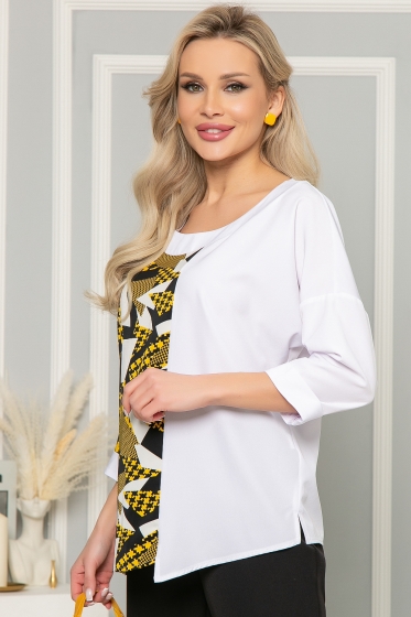 Блуза "Тайна линии" (горчица) Б5020