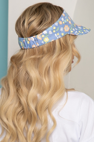 Козырек хлопковый (васильки, голубой) КЗ1