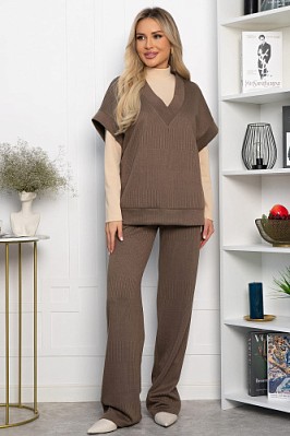 Костюм трикотажный Уютный шарм (коричневый) К14250-5М