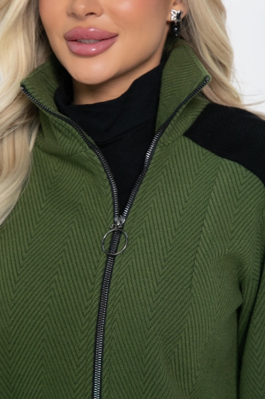 Пальто на молнии Клариса (фисташка) Б12498-13