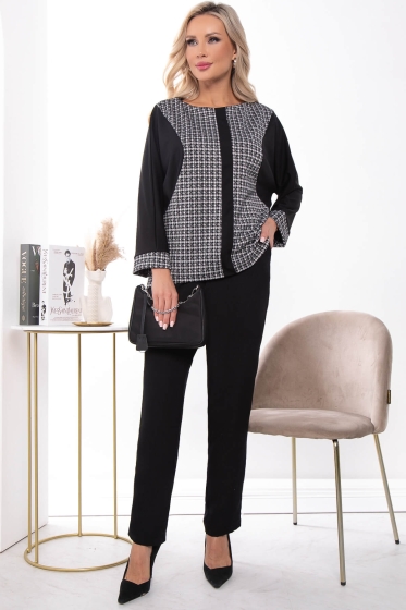 Джемпер "Взрывная волна" (блэк энд вайт) Б7559