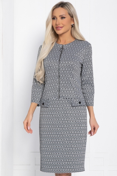 Платье Леди Мэри (черно-белое) П12327-19