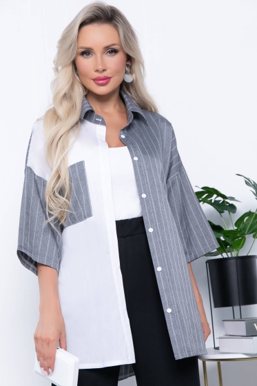 Рубашка "Модис" (грей/вайт) Б7165