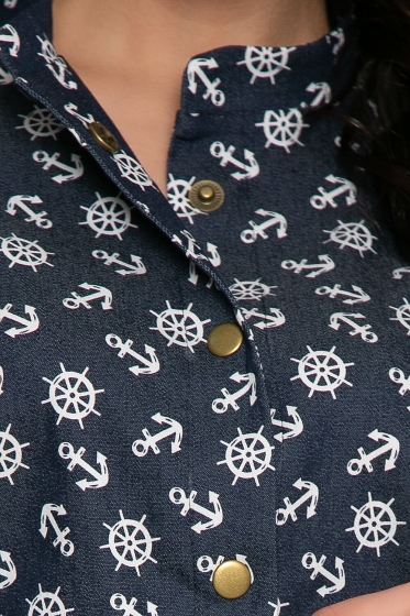 Платье "Сафари" (якоря) П3613