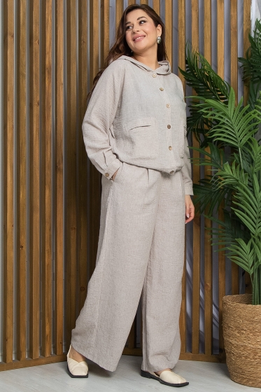 Костюм Летний мотив (бежевый лен) К13280-8М