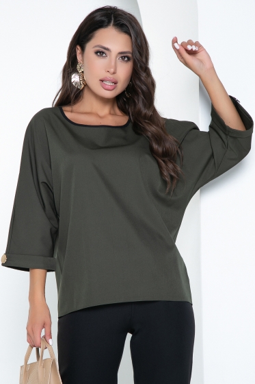 Блуза "Тринити" с пояском (хаки) Б2574