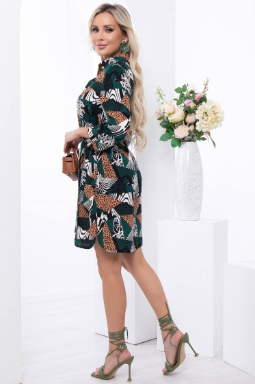 Платье "Классика времени" (грин/лео) П7058