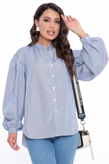 Рубашка с объёмными рукавами "Эльза" (полоска) Б2720