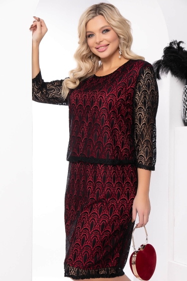 Платье "Великолепный век" (рэд/блэк) П7936