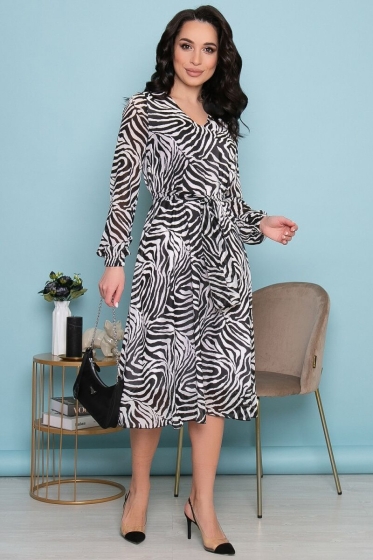 Платье "Волшебная история" (блэк энд вайт) П7239