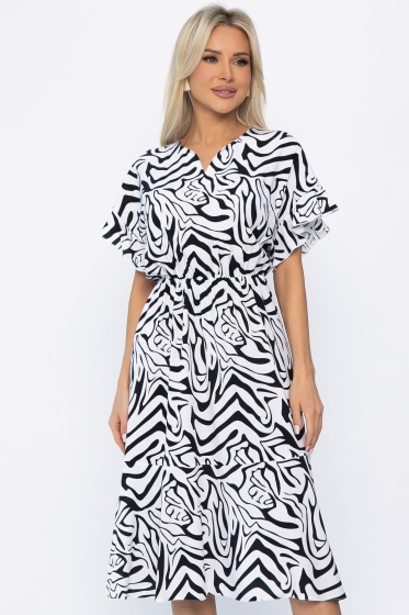Платье Кристи (черно-белое) П13871-35М