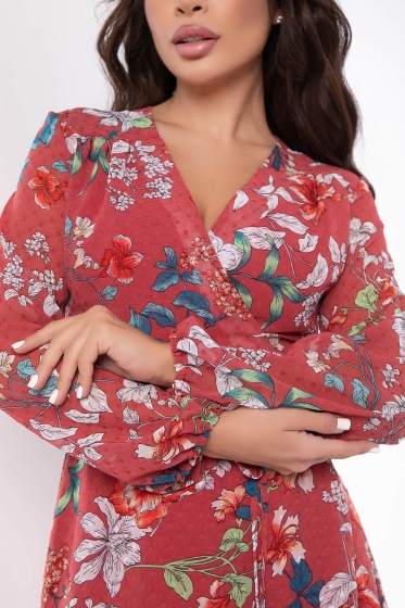 Платье "Моя прелесть" (рэд/цветы) П8039