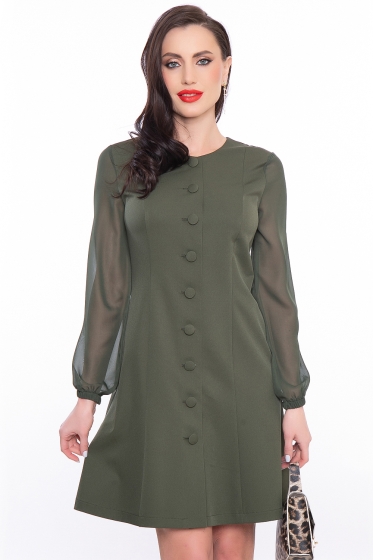 Платье "Французский шик" (хаки) П3125