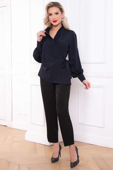 Блуза "Идеальная асимметрия" (темно-синяя) Б2955