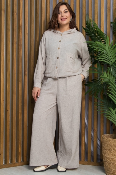 Костюм Летний мотив (бежевый лен) К13280-8М