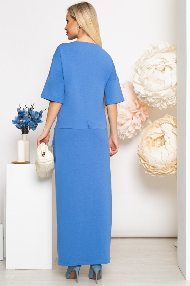 Платье "Сантра" (темно-голубое) П3919