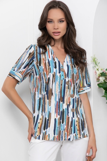 Блуза "Николь" (абстракция/блю) Б5993