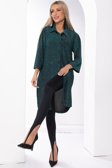 Платье рубашка "Блестящее будущее" (бирюза) Б8186