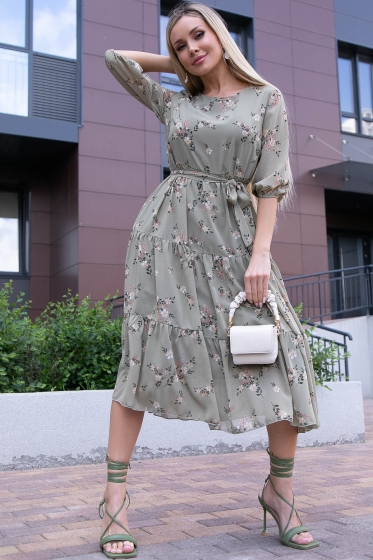 Платье "Виталина" (олива) НЬЮ П6073