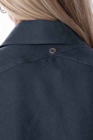 Рубашка из микровельвета (темно-серая) Б8276