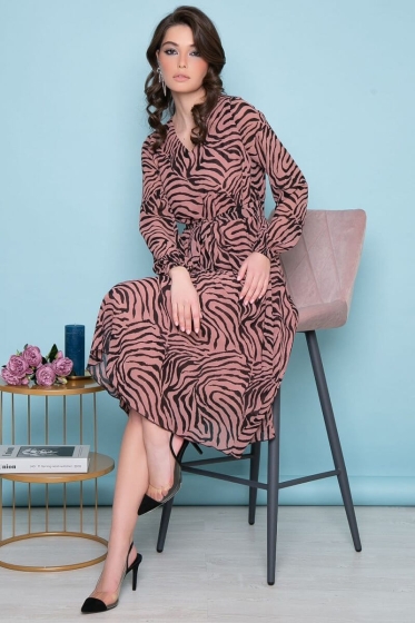 Платье "Волшебная история" (пыльная роза/блэк) П7237