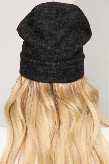 Шапка с отворотом (темно-серая) Ш5