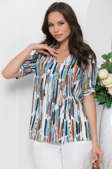Блуза "Николь" (абстракция/блю) Б10113