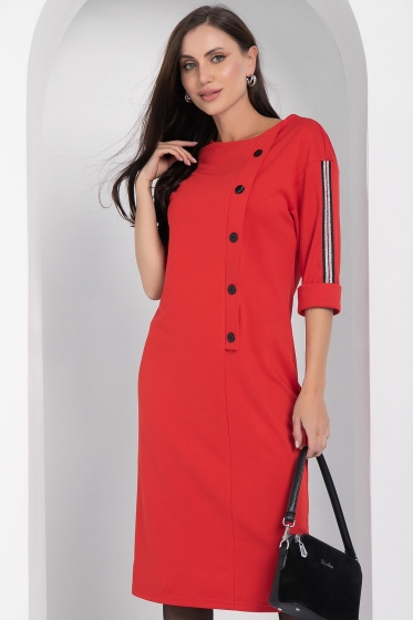 Платье Простота в деталях (красное) П12621-5