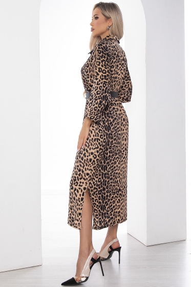 Платье "Сьюзан" (беж/лео) П10015
