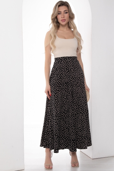 Брюки "Камелия" (черные/горох) Б9090