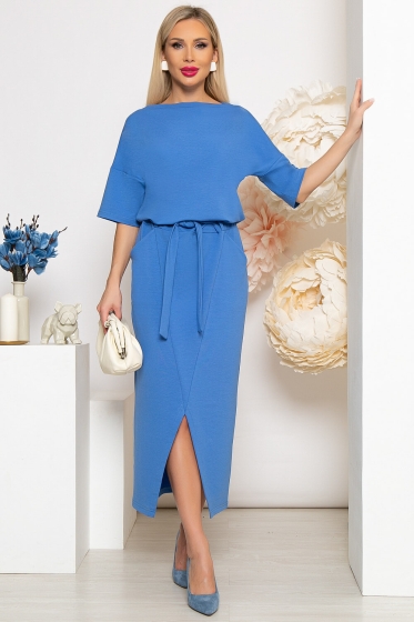 Платье "Сантра" (темно-голубое) П3919