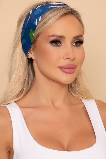 Повязка хлопковая (спорт, синяя) ПР7