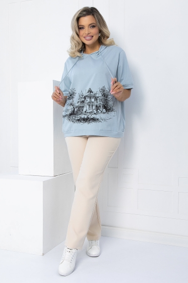 Блуза Мускат (серо-голубая) Б12770-20М